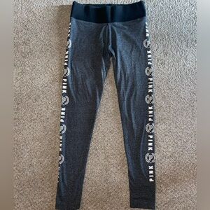 3/$25 Victoria’s Secret PINK Gray Leggings with side “PINK” Women’s size Small